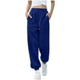 thumbnail image 1 of CLOISE Petite Women Sweatpants Pockets Plus Size with Pockets Baggy Casual Pants with Elastic Waist Blue Sizes S-2XL, 1 of 4