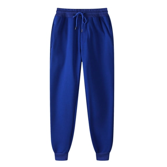 CLOISE Petite Women Sweatpants Pockets Plus Size with Pockets Fleece Lounge Trousers with Elastic Waist Blue Sizes M-3XL