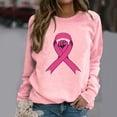 thumbnail image 1 of CLOISE Pink Breast Cancer Sweatshirt Women Breast Cancer Support Sweatshirts Fist Ribbon Oversized Crew Neck Long Sleeve Hoodie Cancer Awareness Shirts Loose Pullover Blouses in October Outfits Pink, 1 of 4