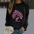 thumbnail image 1 of CLOISE Pink Breast Cancer Sweatshirt Women Breast Cancer Support Sweatshirts Ribbon Oversized Crewneck Long Sleeve Hoodie Cancer Awareness Shirts Loose Pullover Blouses Fall Outfits Black XL, 1 of 4