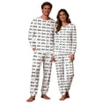 thumbnail image 1 of CLOISE Pjs Sets for Women Long Sleeve Valentines Pajamas Pockets Tops and Pant Heart Lounge Set 2 Piece Loungewear White, 1 of 7