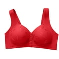 thumbnail image 1 of CLOISE Plus Size Bras for Women Front Closure No Underwire Full Coverage Comfortable Bras with Sagging Breasts Red M-5XL, 1 of 8