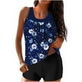 thumbnail image 1 of CLOISE Plus Size Swimwear Tankini Womens Two Piece Bathing Suit with Boy Shorts High Waisted Full Coverage Flowers Swimsuits Vacation Beachwear, 1 of 5