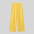 thumbnail image 1 of CLOISE Pull on Wide Leg Pants for Women Casual Wide Leg Pants Drawstring High Waisted Stretchy Wide Leg Pants Elastic Waist Comfy Palazzo Pants Pull On Straight Leg Pants Loose Trousers Yellow, 1 of 5