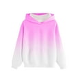 thumbnail image 1 of CLOISE Purple Hoodie Kids Girls Boys Youth Long Sleeve Hooded Sweatshirt Tops with Pocket Gradient Outfits Fall Winter Clothes 4-14T, 1 of 2