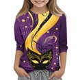 CLOISE Purple Mardi Gras 3/4 Sleeve Kids Shirts Boys Girls Toddler Crew ...