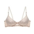thumbnail image 1 of CLOISE Push up Bras for Women Plus Size Bras Underwire Push up Stretch Cami Bras with Adjustable Straps Large Bust Bras with Support and Lift Lace Bras Everyday Bras Sleep Bras Beige L, 1 of 6