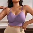 thumbnail image 1 of CLOISE Push up Bras for Women Plus Size Medium Support Wireless Sports Bras Lightly Lined Seamless Bralette Underarm Smoothing Stretch Push up Cami Bras Full Coverage Everyday Bras Purple XL, 1 of 8