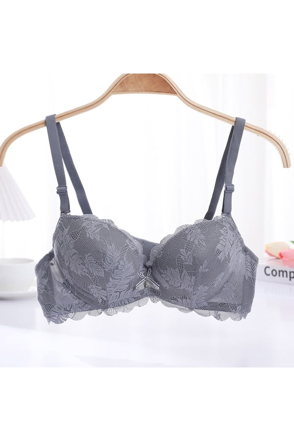 Push up Bras for Women Underwire Push up Stretch Cami Bras with Adjustable Straps Large Bust Bras with Support and Lift Lace Bras Everyday Bras Comfort Sleep Bras Blue 38/85