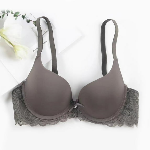 CLOISE Push up Bras for Women Underwire Push up Stretch Cami Bras with Adjustable Straps Large Bust Seamless Bras with Support and Lift Sexy Comfort Lace Sleeping Everyday Bras Army Green 34/75