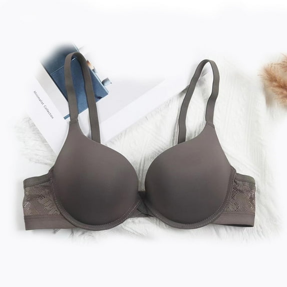 CLOISE Push up Bras for Women Underwire Push up Stretch Cami Bras with Adjustable Straps Large Bust Seamless Bras with Support and Lift Comfort Lace Sleeping Everyday Bras Army Green 34/75