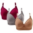 thumbnail image 1 of CLOISE Push up Bras for Women Wireless 3 Pack Wireless Push up Bras with Support and Lift Full Coverage Large Bust Seamless Padded Bras Straps Adjustable Sleep Bras Everyday Bras Gray 4XL, 1 of 4