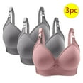 thumbnail image 1 of CLOISE Push up Bras for Women Wireless 3 Pack Wireless Push up Bras with Support and Lift Full Coverage Large Bust Seamless Padded Bras Straps Adjustable Sleep Bras Everyday Bras Pink 38/85, 1 of 3
