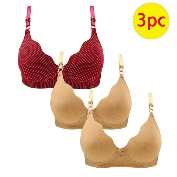 CLOISE Push up Bras for Women Wireless 3 Pack Wireless Push up Bras with Support and Lift Large Bust Seamless Padded Bras Straps Adjustable Comfort Sleeping Everyday Bras Wine XL