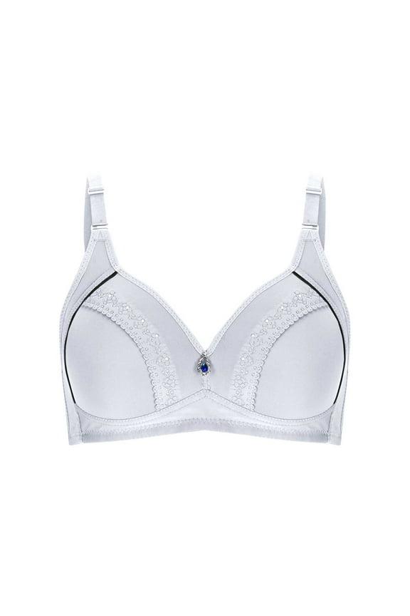 Push up Bras for Women No Underwire Full Coverage Padded Everyday Bra with Sagging Breasts Light Blue 44-48