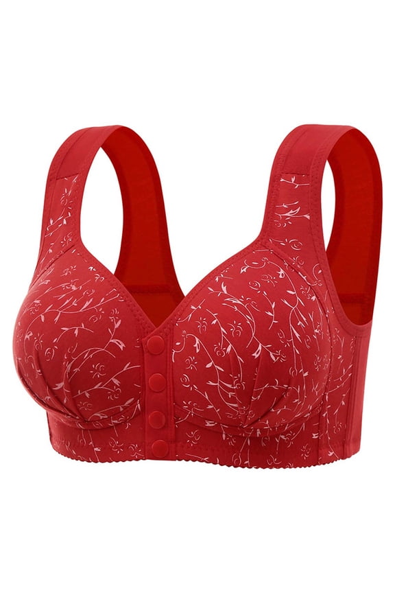 Push up Bras for Women Plus Size Front Closure No Underwire Full Coverage Lounge Bras with Sagging Breasts 36-46