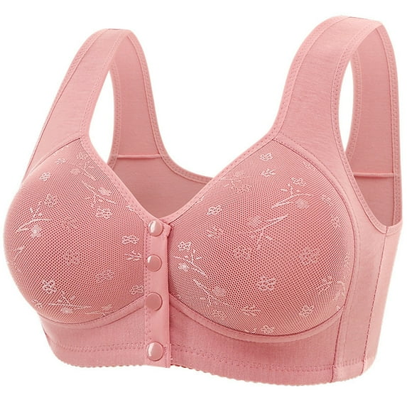 CLOISE Push up Bras for Women Plus Size Front Closure No Underwire Full Coverage Lounge Bras with Sagging Breasts 36-50