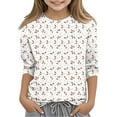 thumbnail image 1 of CLOISE Red Boys White T Shirt 3/4 Sleeve Girls Youth Crew Neck Tops Print Outfits Fall Winter Clothes 3-12T, 1 of 6
