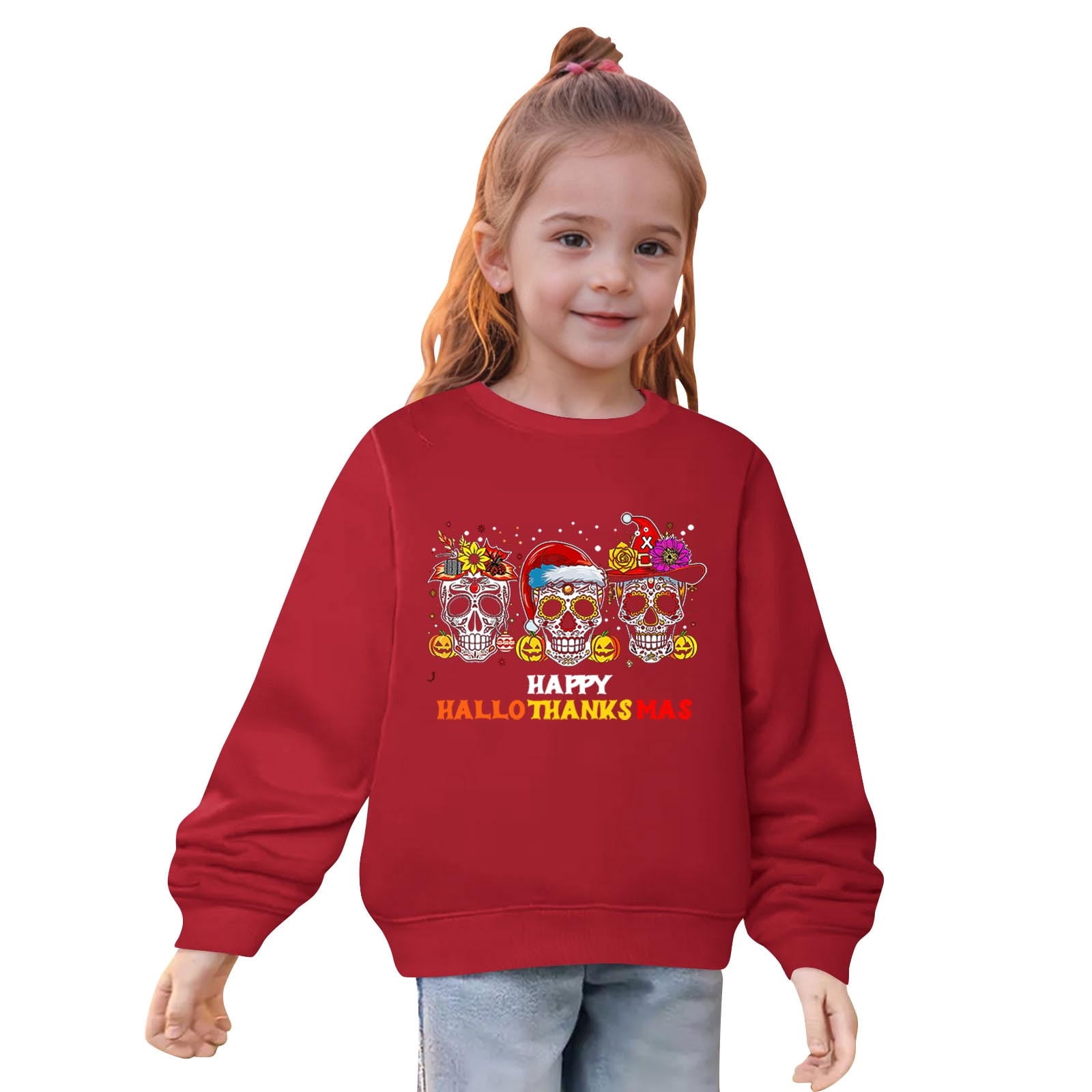 CLOISE Red Christmas Hoodie Kids Girls Boys Youth Long Sleeve Hooded ...