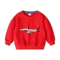 thumbnail image 1 of CLOISE Red Kids Sweatshirt Toddler Boys Teen Long Sleeve Crew Neck Tops Airplane Print Cotton Outfits Fall Winter Clothes 2-10T, 1 of 2