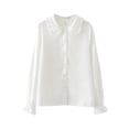 thumbnail image 1 of CLOISE Shirt Boys Button Down Youth White Long Sleeve Collared Tops Solid Ruffle Trim Cotton Outfits Fall Winter Clothes 5-13T, 1 of 4