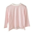 thumbnail image 1 of CLOISE Shirts for Boys Long Sleeve Girls Toddler Crew Neck Tops Striped Cotton Casual Fashion Fall Winter Clothes Pink 12M-10T, 1 of 8