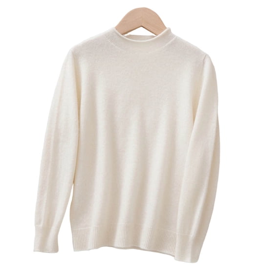 CLOISE Sweater Tops for Kids Boys Girls Knit High Neck Soft Warm Pullover Solid Color Long Sleeve Cuffed Sleeve Shirt Fall Winter Slim Clothes White 1-2T