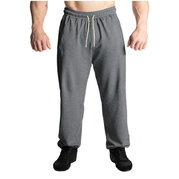 CLOISE Sweatpants for Men Big and Tall Elastic Bottom Dark Gray Athletic Jogger Pants Baggy Drawstring Elastic Waist Comfort Trousers Large Heavyweight Solid Sweatpants with Pockets M