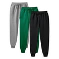 thumbnail image 1 of CLOISE Sweatpants for Women 3 Pack Baggy Fleece Lined Jogger Pants Loose Petite Low Rise Elastic Bottom Trousers Black Workout Elastic Waist Drawstring Solid Sweatpants with Pockets Winter Sweatpants, 1 of 3