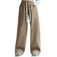 thumbnail image 1 of CLOISE Sweatpants for Women Wide Leg Plus Size with Pockets Baggy Drawstring Athletic Pants with Elastic Waist Khaki Sizes S-4XL, 1 of 6