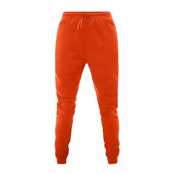 CLOISE Sweatpants for Women with Pockets Plus Size Petite Fleece Casual Pants with Elastic Waist Orange Sizes S-3XL