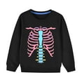 thumbnail image 1 of CLOISE Sweatshirt Kids Boys Girls Youth Halloween Black Long Sleeve Crew Neck Tops Skull Print Cotton Casual Fashion Fall Winter Clothes 2-10T, 1 of 5