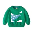 thumbnail image 1 of CLOISE Sweatshirt Kids Girls Boys Teen Long Sleeve Crew Neck Tops Airplane Print Cotton Casual Fashion Fall Winter Clothes Green 2-10T, 1 of 2