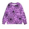 thumbnail image 1 of CLOISE Sweatshirt Kids Girls Boys Youth Halloween Purple Long Sleeve Crew Neck Tops Spider Web Print Casual Fashion Fall Winter Clothes 1-12T, 1 of 4