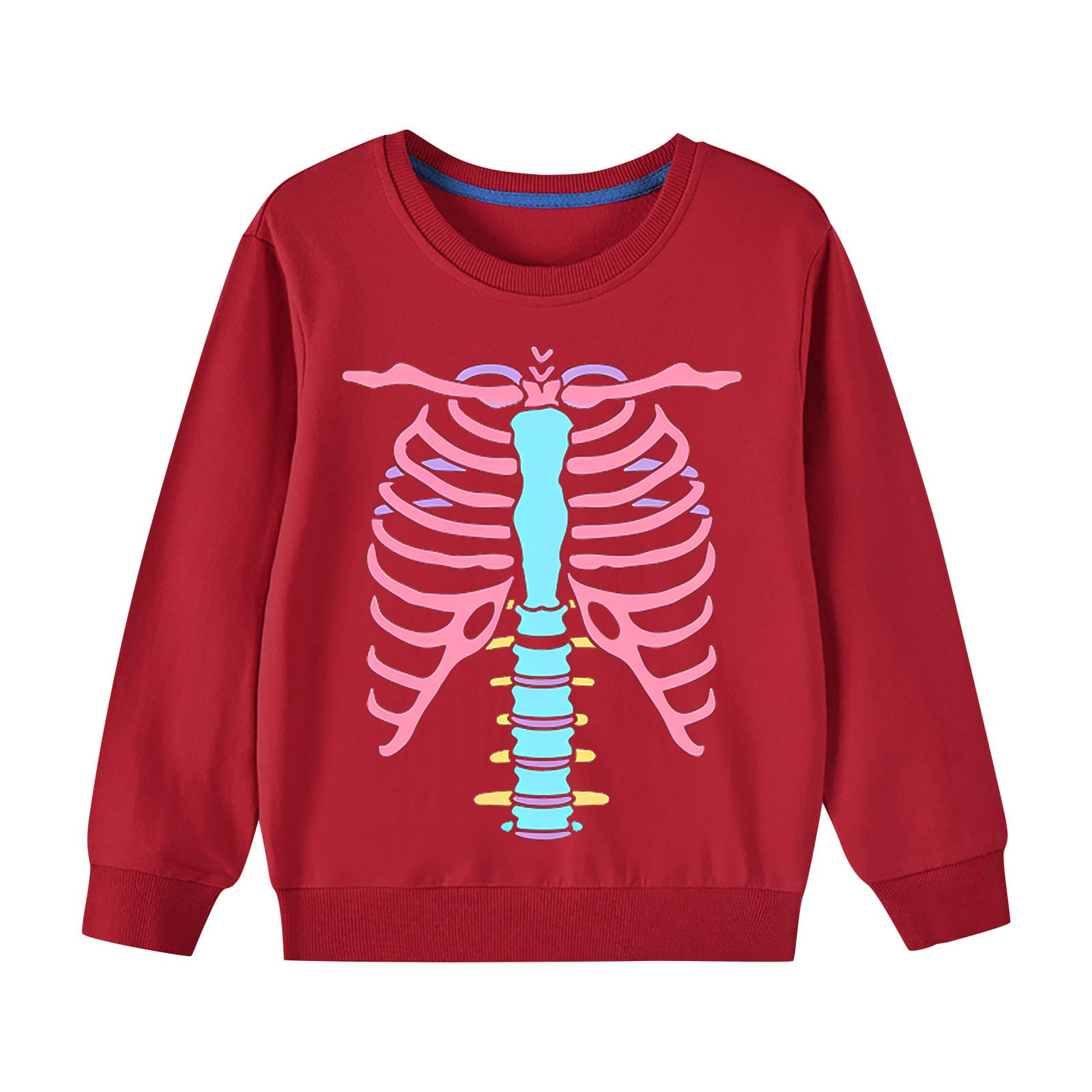 CLOISE Sweatshirt Kids Girls Boys Youth Halloween Red Long Sleeve Crew ...