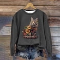 thumbnail image 1 of CLOISE Sweatshirt Women Graphic Oversized Sweatshirts Crew Neck Long Sleeve Hoodies Shirts Gray Drop Shoulder Basic Tops Fall Soft Y2k Outfits S, 1 of 4