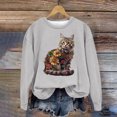 thumbnail image 1 of CLOISE Sweatshirt for Women Graphic Oversized Sweatshirts Round Neck Long Sleeve Hoodies Shirts Gray Drop Shoulder Basic Tees Fall Tunic Y2k Outfits M, 1 of 4