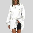thumbnail image 1 of CLOISE Sweatshirt Women Graphic Pullover Sweatshirts Crew Neck Long Sleeve Hoodies Shirts White Drop Shoulder Tops Fall Casual Preppy Clothes S, 1 of 5