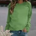 thumbnail image 1 of CLOISE Sweatshirt Women Solid Pullover Sweatshirts Round Neck Long Sleeve Hoodies Shirts Green Raglan Basic Tops Fall Loose Y2k Clothes XL, 1 of 4