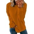 thumbnail image 1 of CLOISE Sweatshirt Womens Solid Pullover Sweatshirts Crewneck Long Sleeve Hoodies Shirts Orange Drop Shoulder Basic Tees Fall Soft Y2k Outfits S, 1 of 6