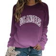 thumbnail image 1 of CLOISE Sweatshirt Womens With Words Pullover Sweatshirts Crew Neck Long Sleeve Hoodies Shirts Purple Raglan Basic Tees Fall Comfy Preppy Outfits L, 1 of 4