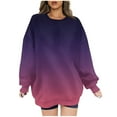 thumbnail image 1 of CLOISE Sweatshirts for Women Gradient Oversized Sweatshirts Round Neck Long Sleeve Hoodies Shirts Blue Drop Shoulder Basic Tops Fall Casual Preppy Clothes XL, 1 of 5