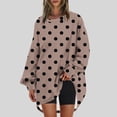 thumbnail image 1 of CLOISE Sweatshirts for Women Polka Dots Pullover Sweatshirts Crew Neck Long Sleeve Hoodies Shirts Brown Drop Shoulder Tops Fall Cute Preppy Clothes L, 1 of 5