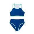thumbnail image 1 of CLOISE Swimsuit Bikinis for Kids Girls 2 Piece Swimwear with Shorts Full Coverage Color Block Bathing Suit Vacation Beachwear, 1 of 8