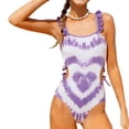 thumbnail image 1 of CLOISE Swimsuit Kids Girls One Piece Cute Full Coverage Bathing Suit Gradient Swimwear Ruffle Cut Out Vacation Beachwear, 1 of 8