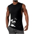 thumbnail image 1 of CLOISE Tank Tops for Men Hawaiian Sleeveless Big and Tall Shirts Crewneck Workout Pullover Palm Frond Beach Wear Black L, 1 of 5