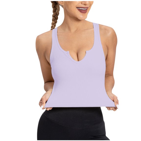CLOISE Tank Tops for Women Purple Summer V Neck Comfy Casual T Shirts Fashion Sexy Sleeveless Solid Breathable Soft Blouse 3XL