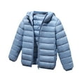 thumbnail image 1 of CLOISE Toddler Puffer Jacket Boys Short Lightweight Pockets Snow Outwear Sky Blue 110-150, 1 of 3