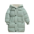 thumbnail image 1 of CLOISE Toddler Puffer Jacket Boys with Hood Long Button Pockets Snowsuit Green 100-150, 1 of 6