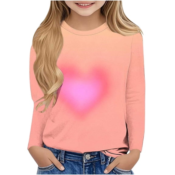 CLOISE Toddler Shirts for Boys Long Sleeve Girls Teen Crew Neck Tops Heart Outfits Fall Winter Clothes Multicolor 170